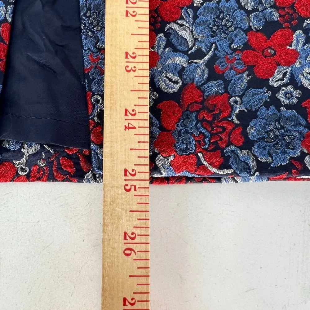 BCBGMAXAZRIA Liya Jacquard Pencil‎ Skirt Size XXS Floral Knee Length Front Slit